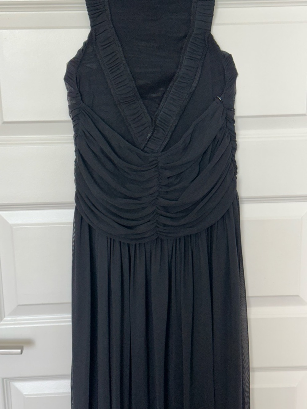 Black Ruched Maxi Dress - Picture 5 of 6